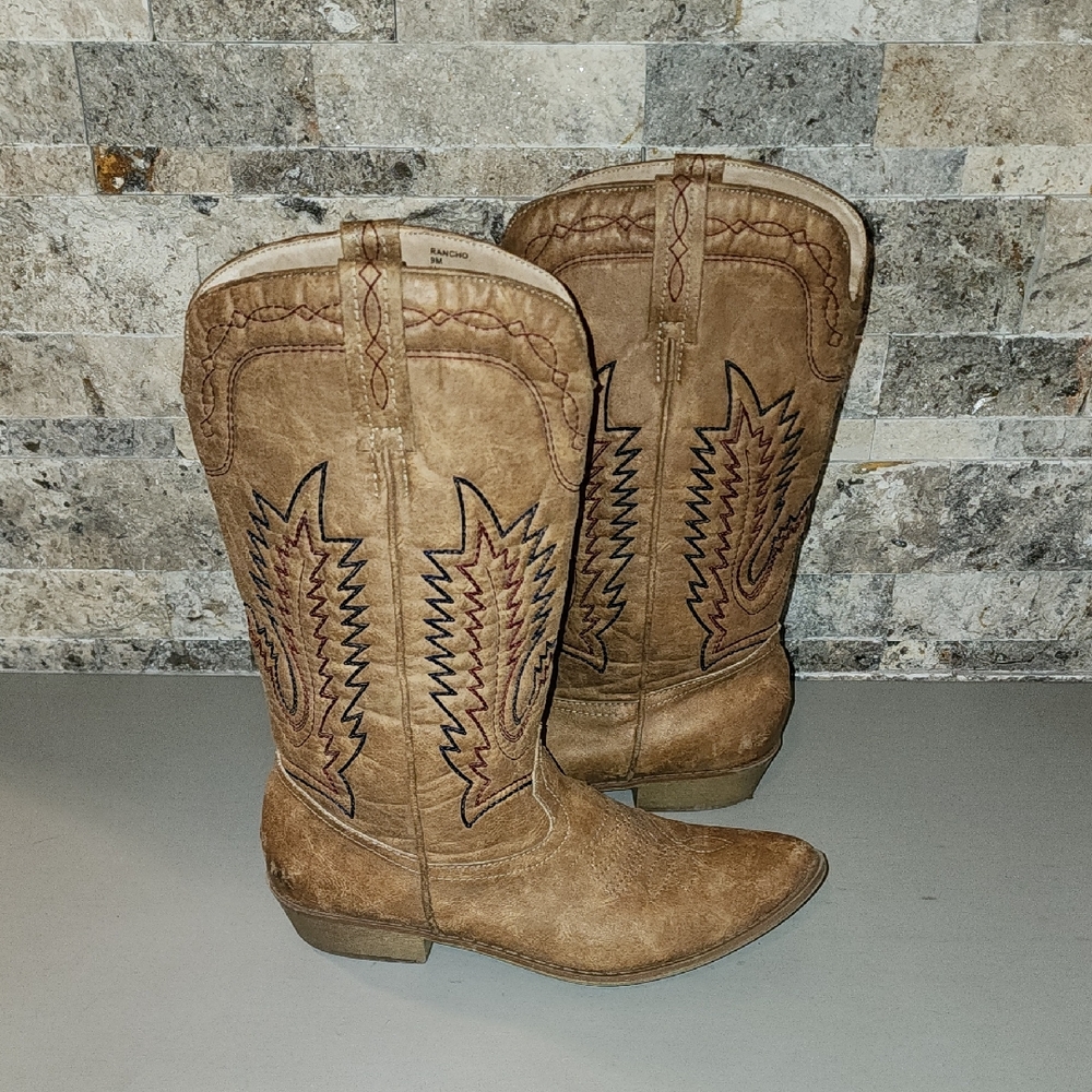 Coconuts Rancho Brown Western Cowboy Boots